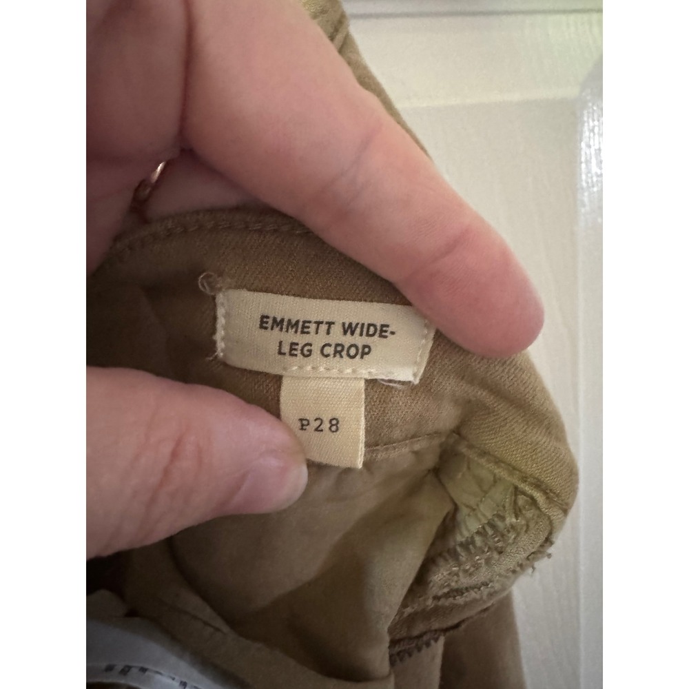 Madewell Emmett‎ Wide-Leg Crop Pants Women Size Petite 28 Tan Khaki High Rise - Picture 8 of 11